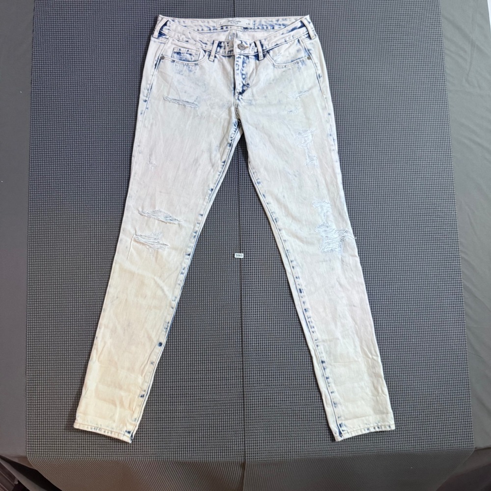Abercrombie & Fitch Womens Size 2 W 26 Acid Wash Distressed Skinny Jeans